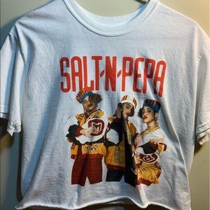 white “salt-n-peppa” crop top